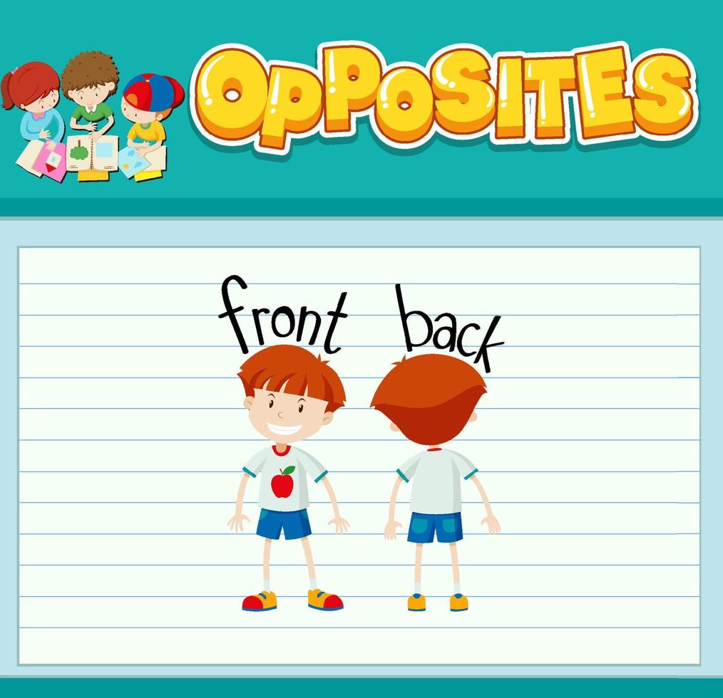 Opposite words with pictures for kids vector