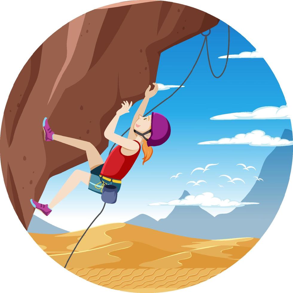 Rock climbing badge isolated vector