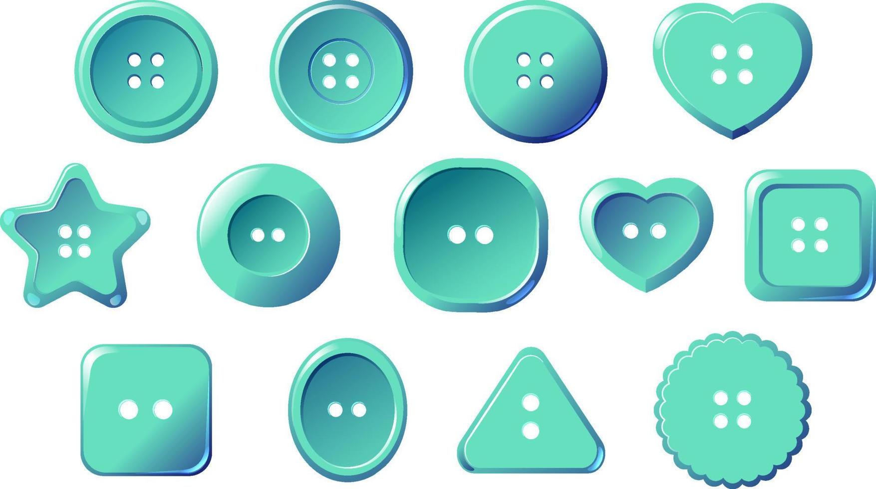 Set of button in different shapes vector