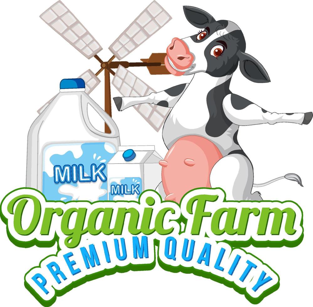 Logo design with fresh milk vector