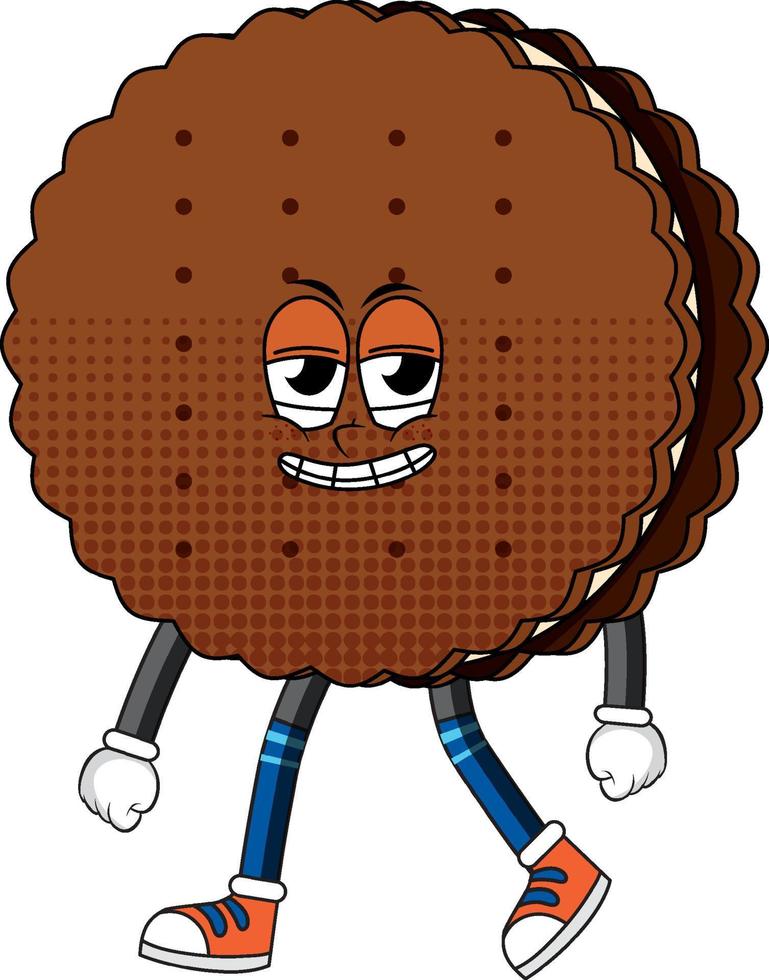 A cookie cartoon character on white background vector