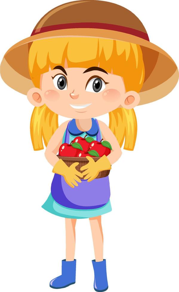 Happy girl with pigtails hair cartoon vector