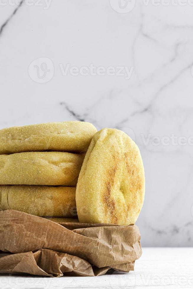 Homemade harcha semolina bread pancake photo