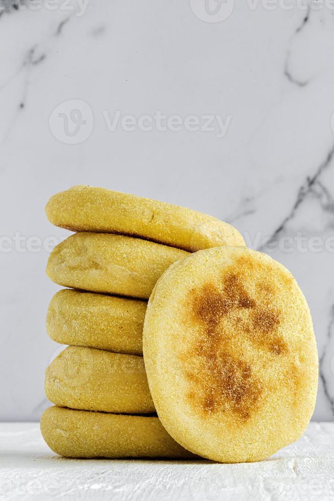 Homemade harcha semolina bread pancake photo