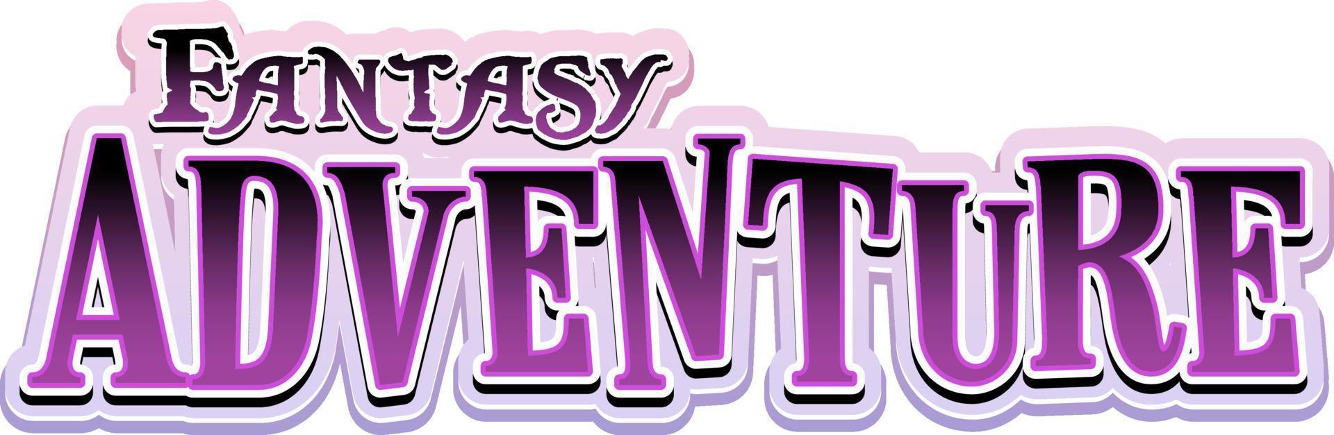 Fantasy Adventure text word in cartoon style vector