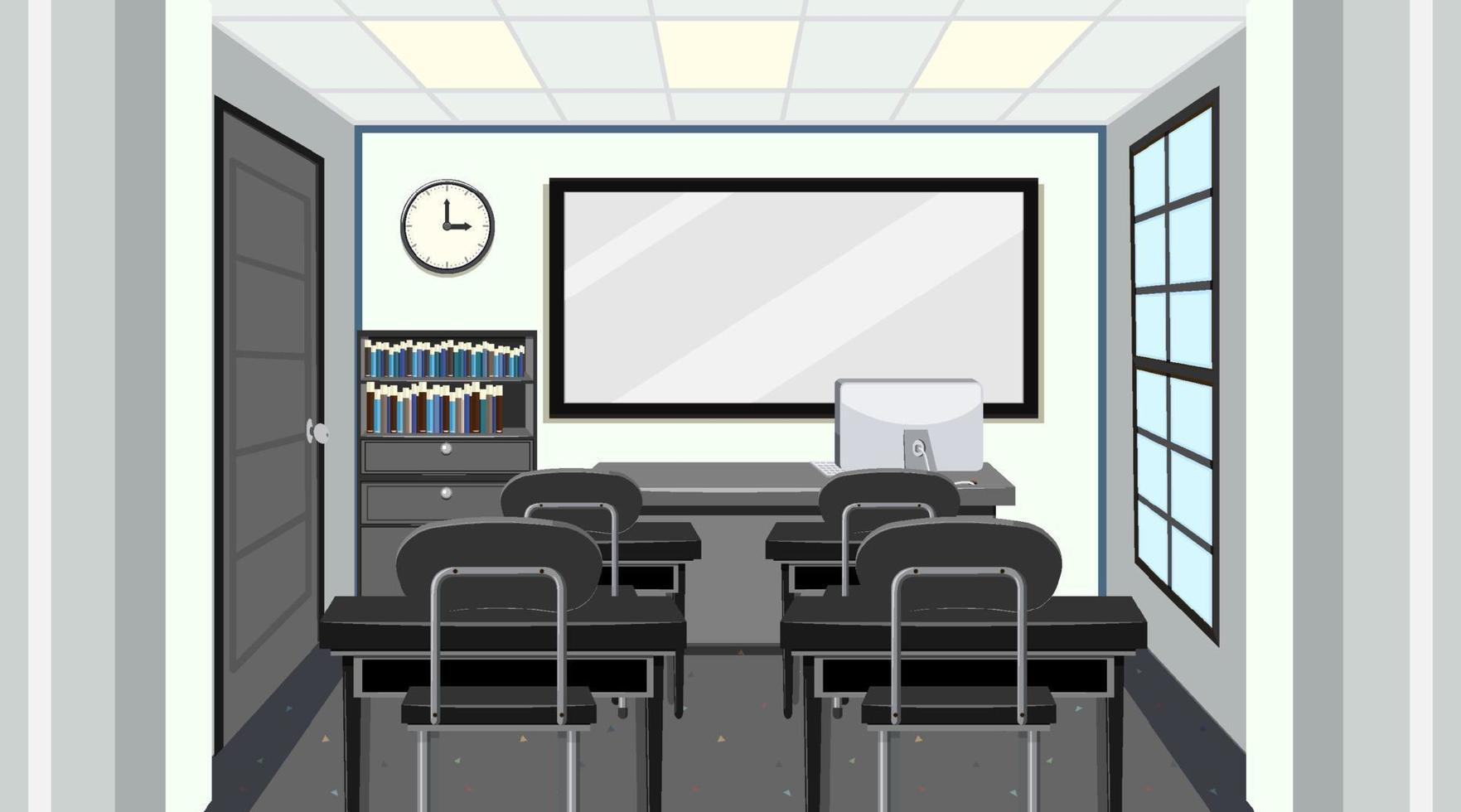 School classroom interior concept vector