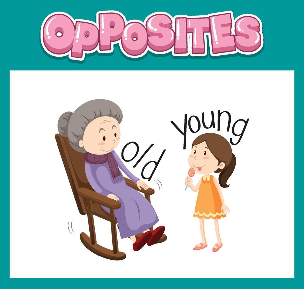 Opposite English words for kids vector