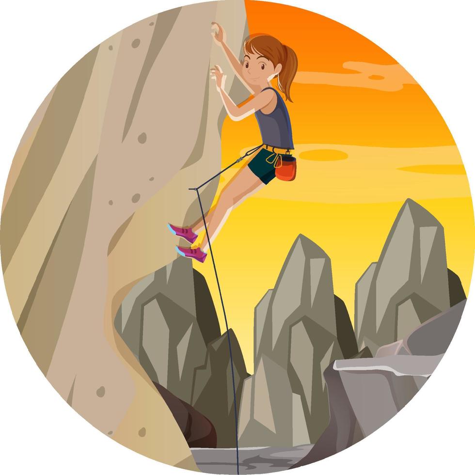 Isolated rock climbing badge vector