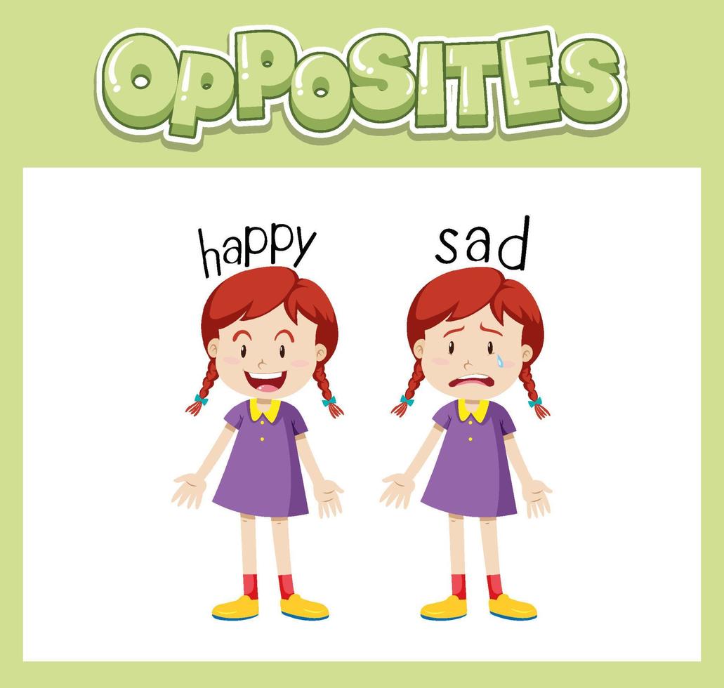 Opposite English words for kids vector