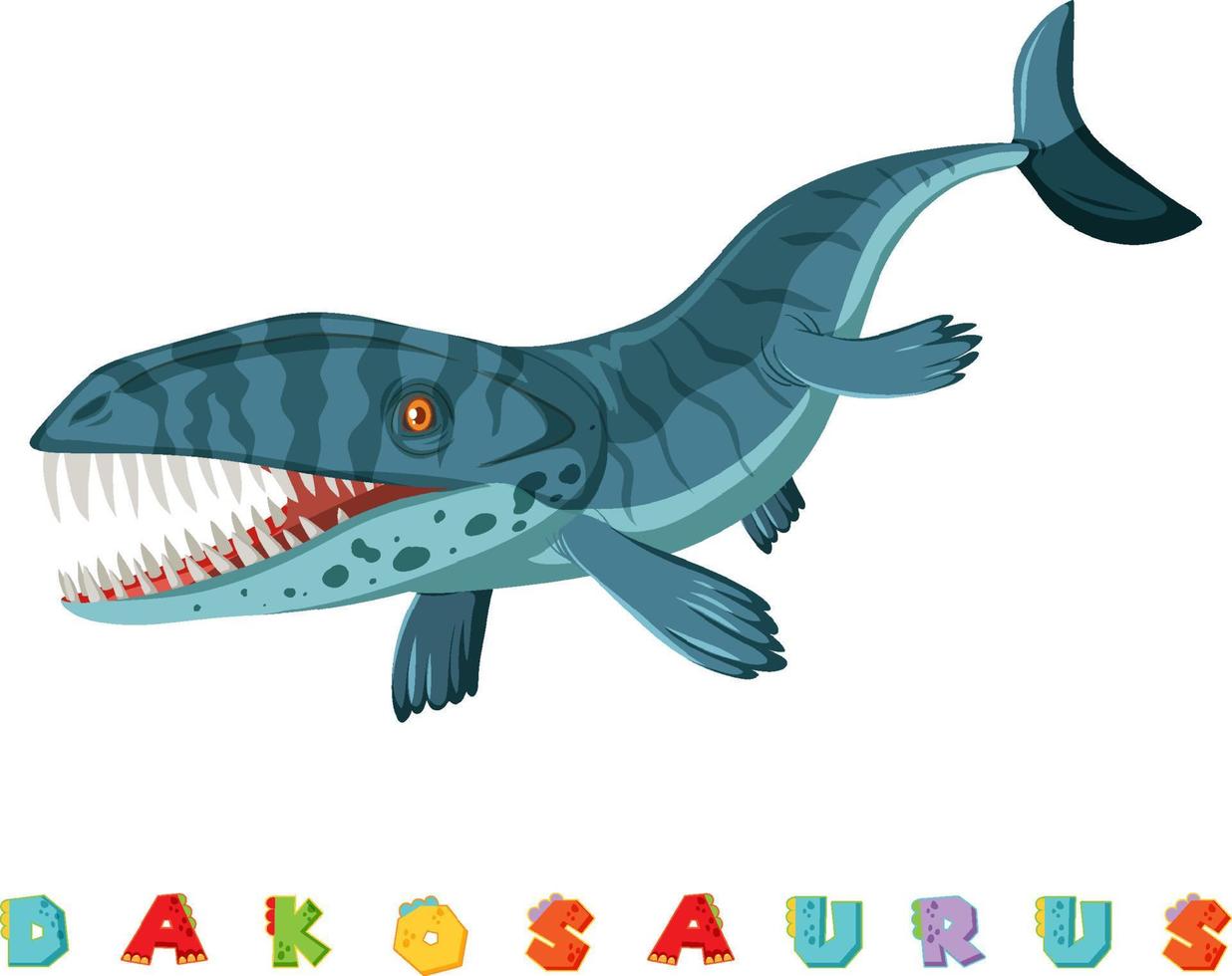 wordcard de dinosaurio para dalpsaurus vector