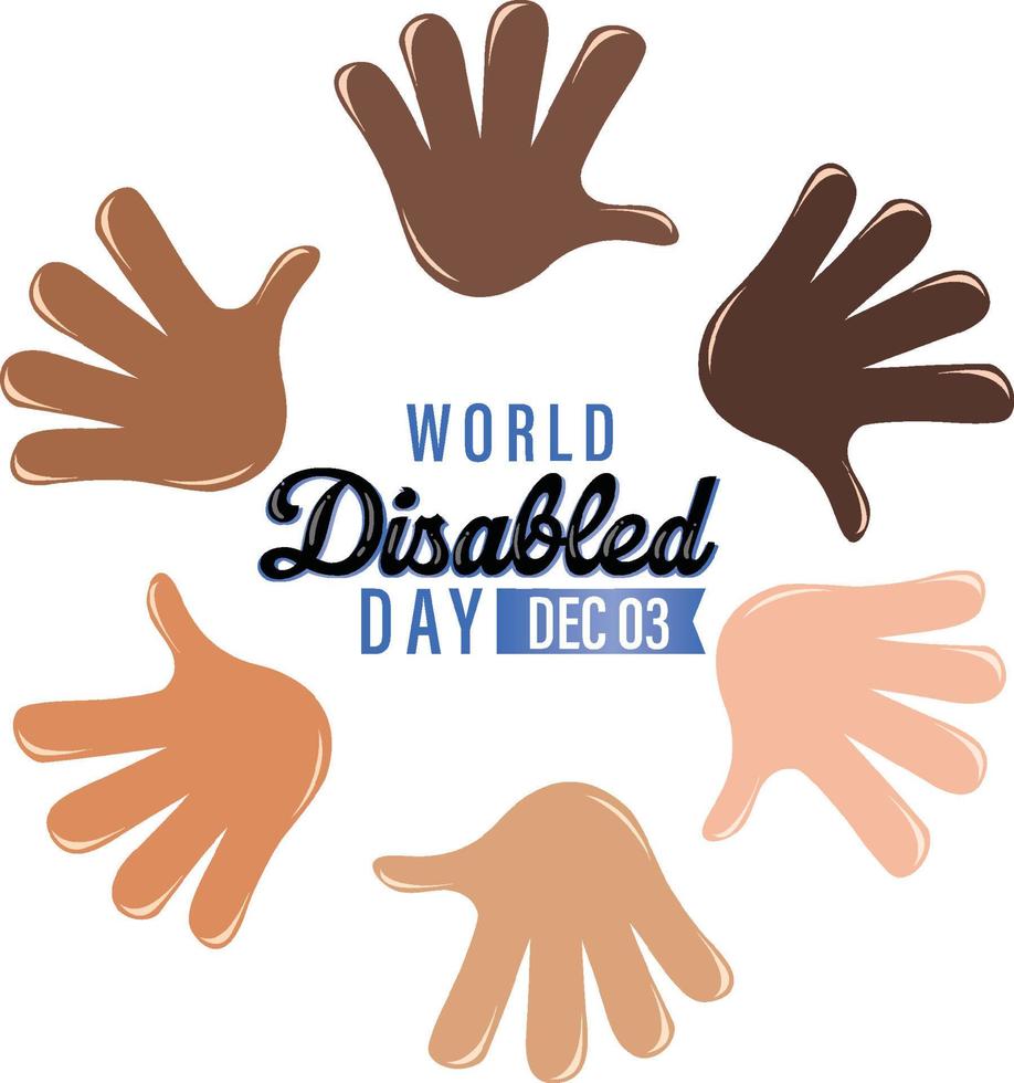 Poster design for world disabled day vector