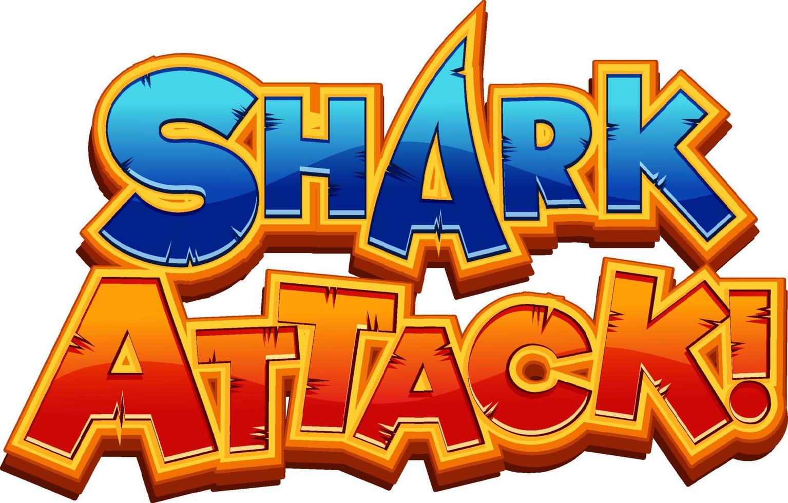 Shark Attack typography design vector