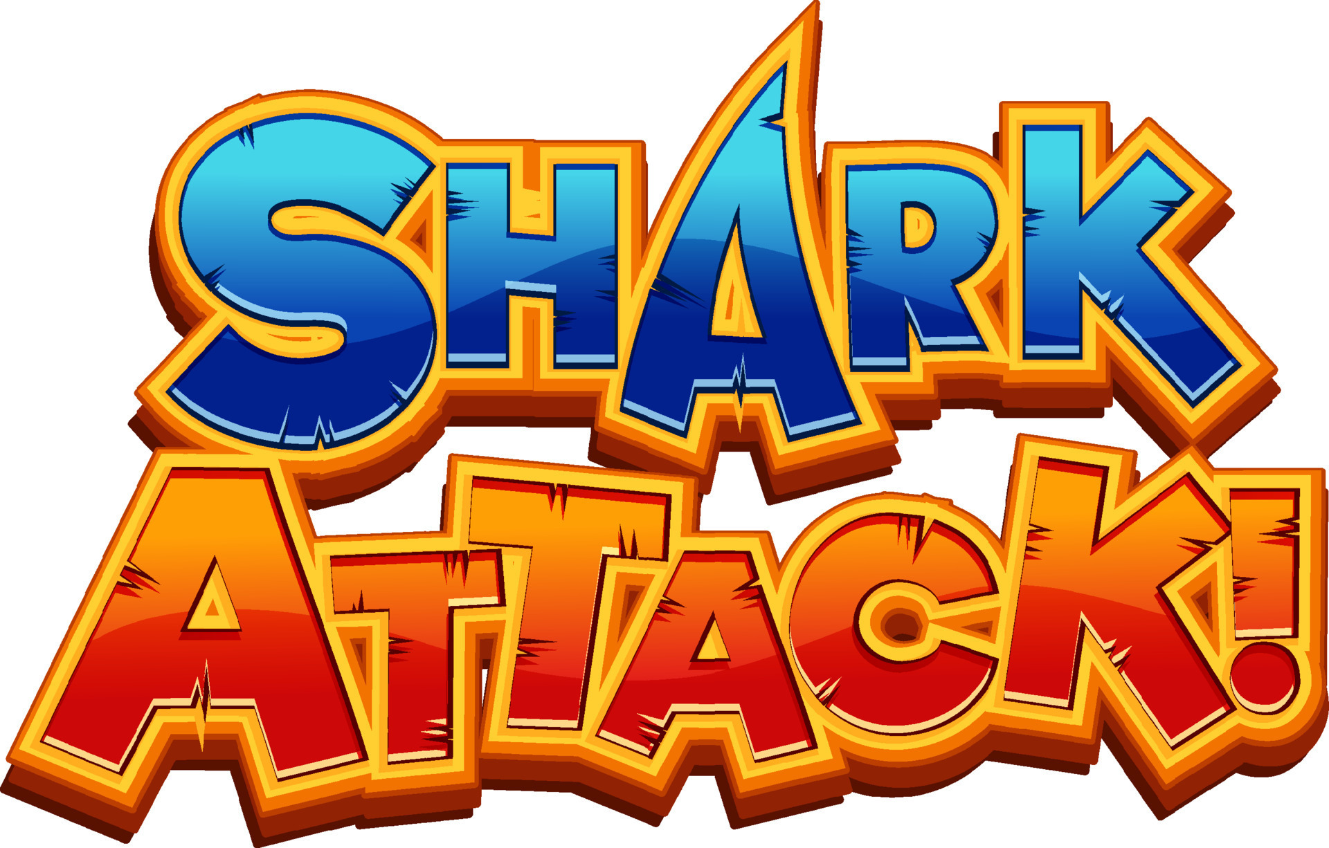 Shark Attack typography design 7190693 Vector Art at Vecteezy