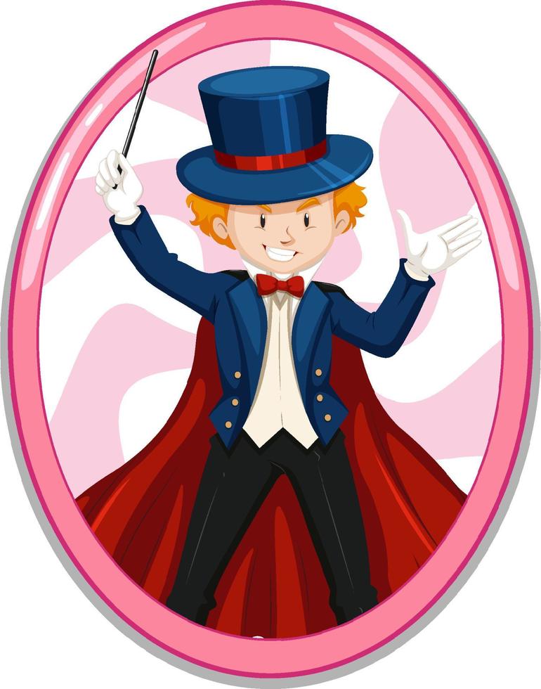 Magician man cartoon character vector