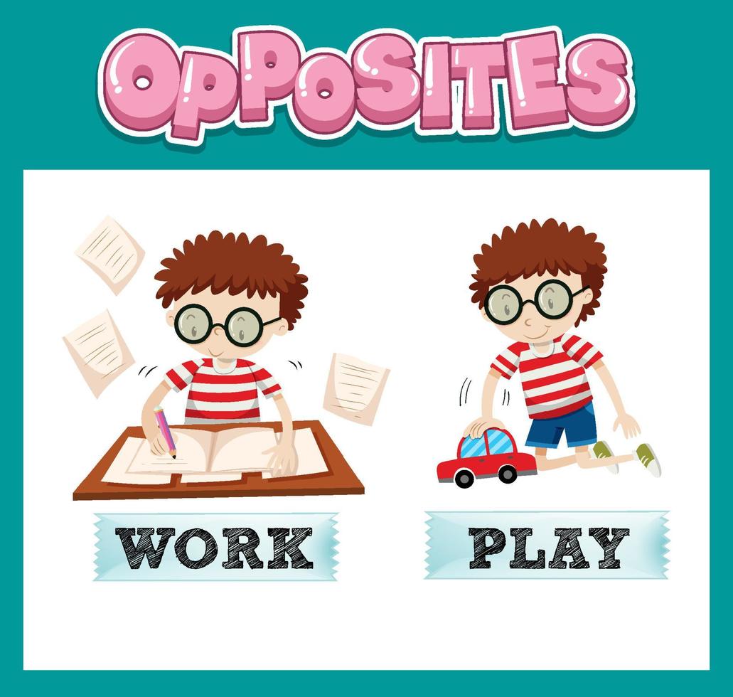 Opposite English words for kids vector