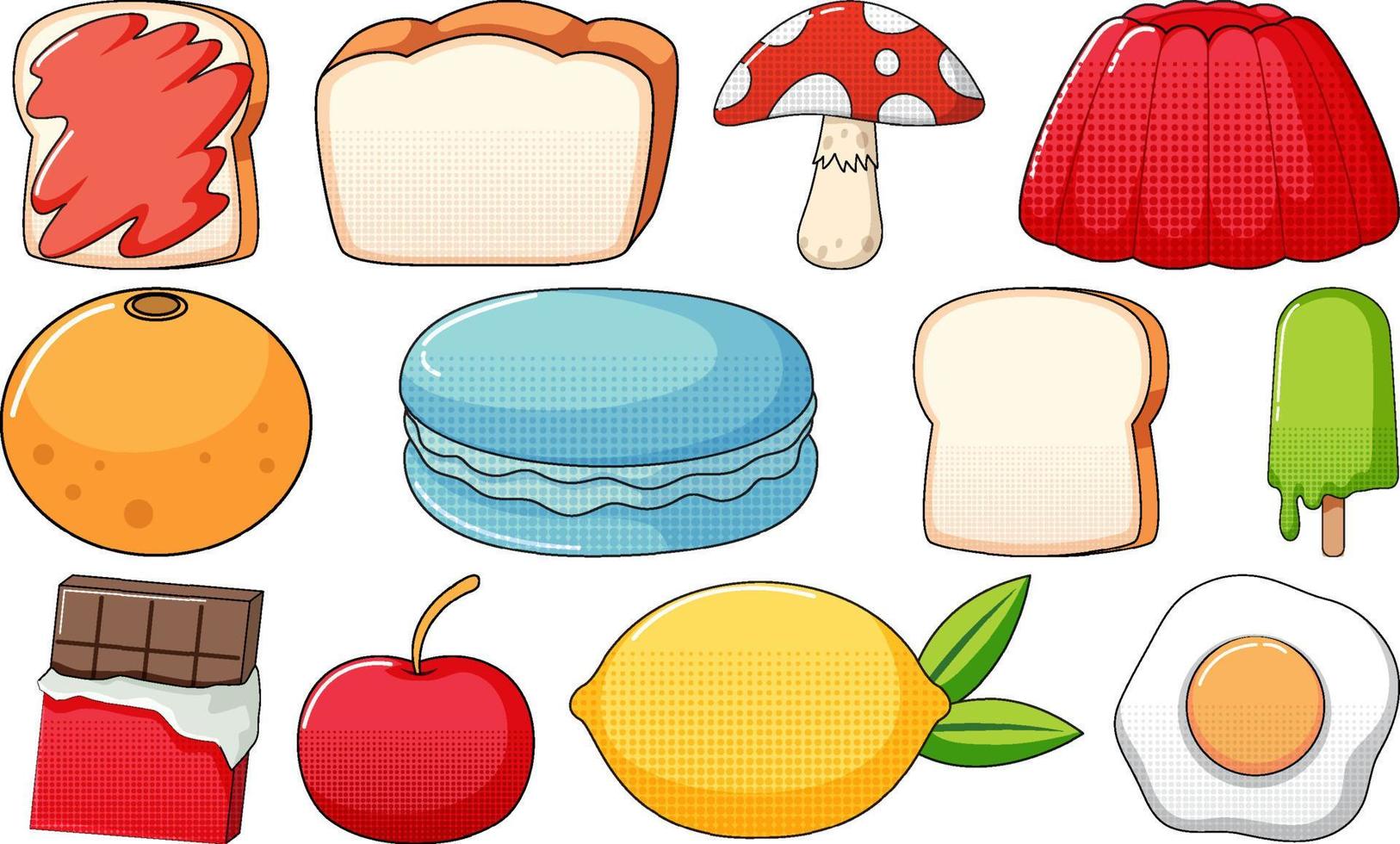 Set of vintage style cartoon on white background vector