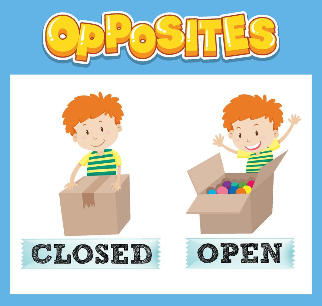 Opposite English words for kids vector