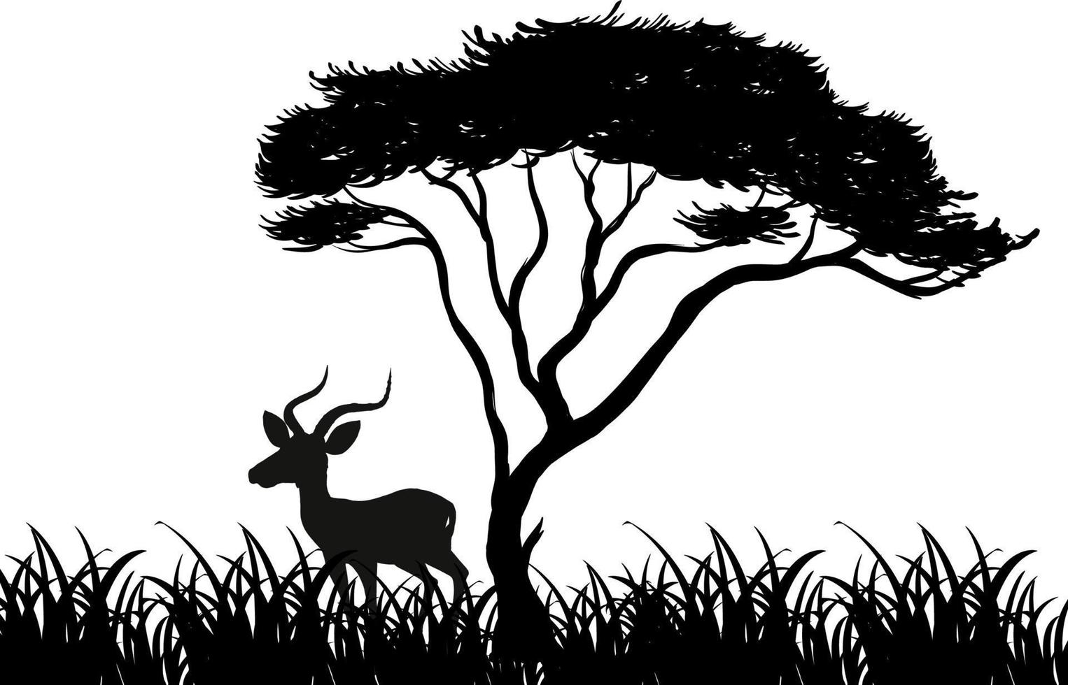 Silhouette animal in nature white background vector