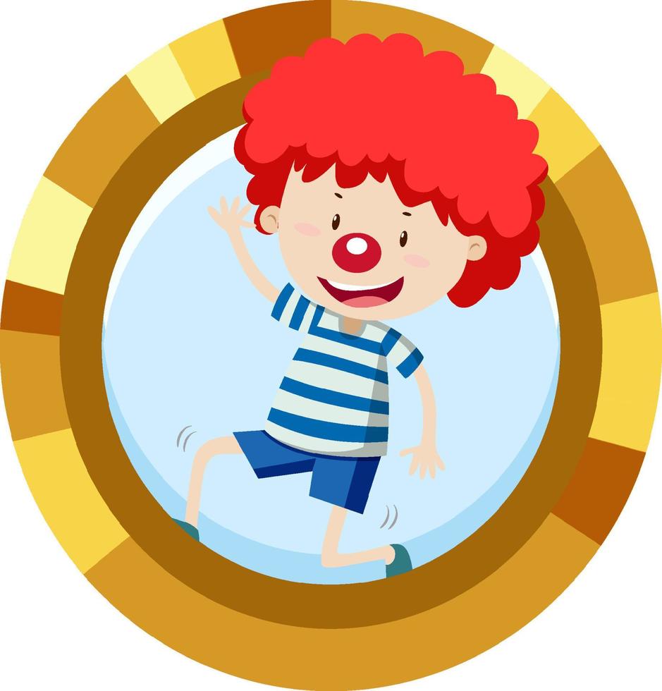 personaje de dibujos animados simple del niño payaso vector