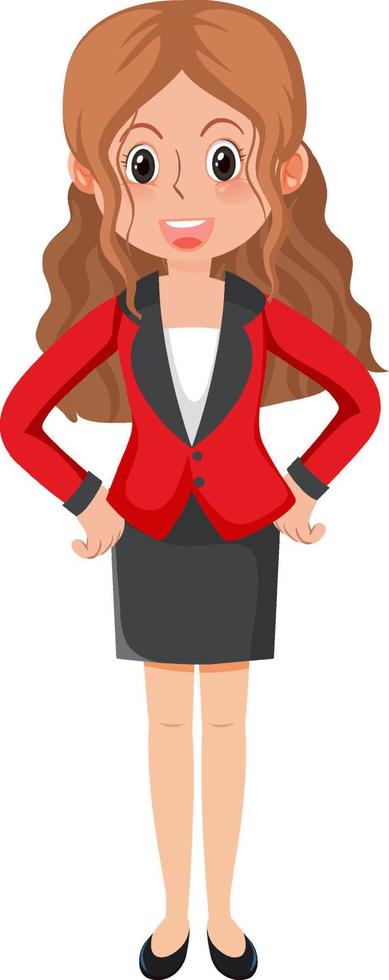 mujer de negocios en traje rojo vector