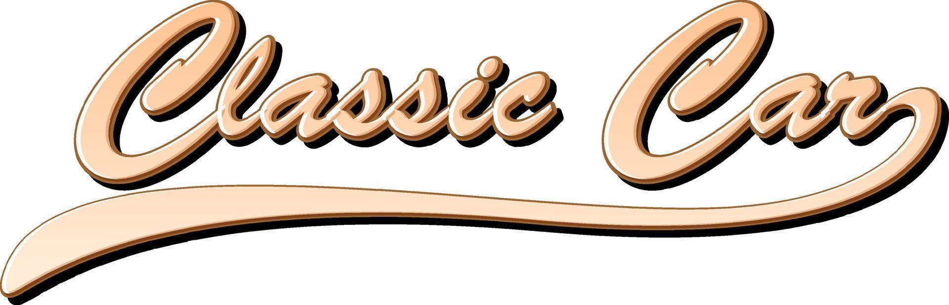 Classic car lettering font logo vector