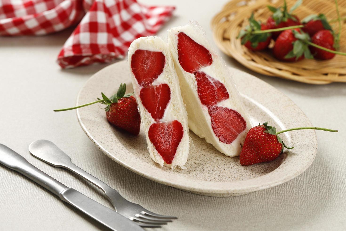 Japanese Strawberry Fruit Sandwich photo