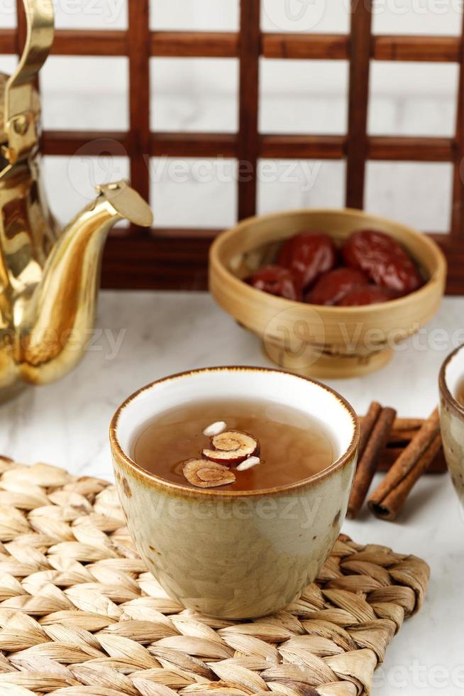 Sujeonggwa, Korean Traditional Cinnamon Punch. photo