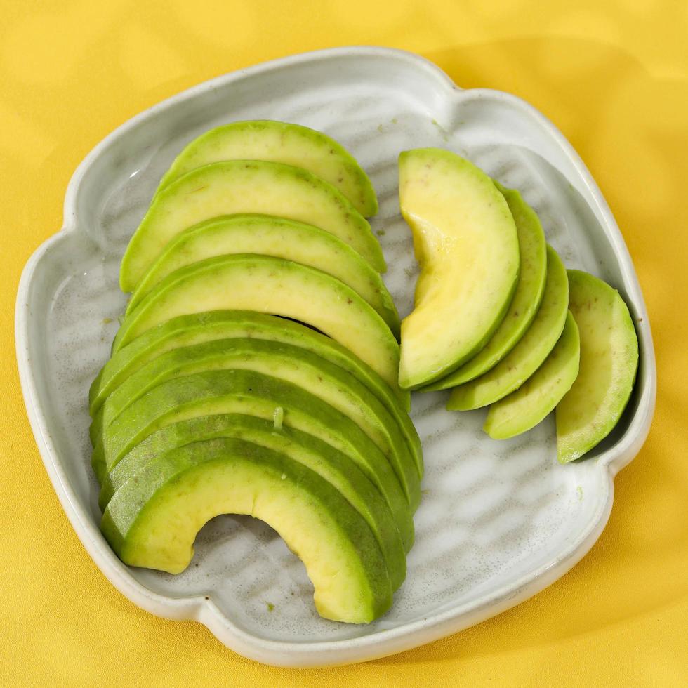 Sliced Avocado on a Plate photo