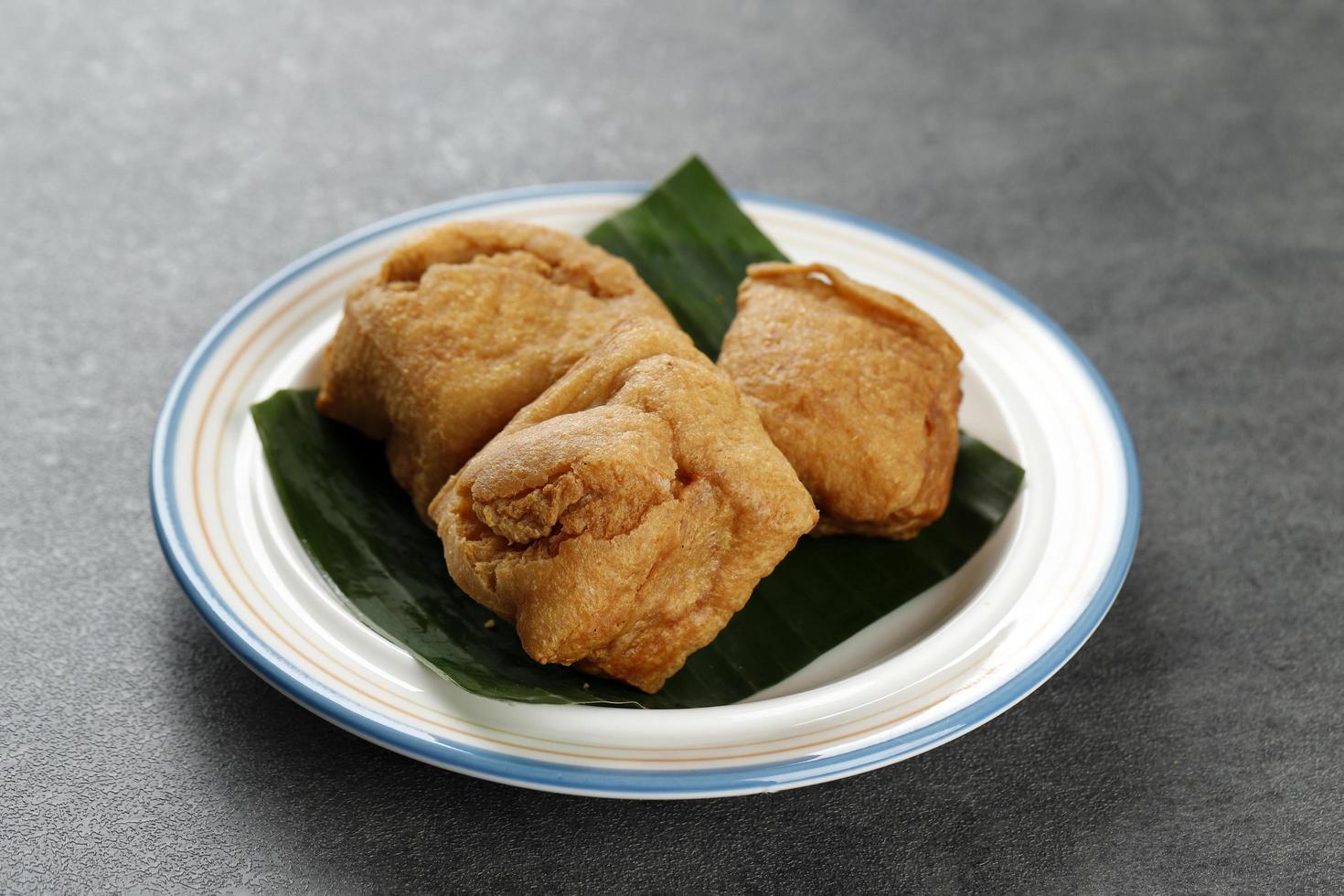 Bakso Tahu is a traditional food from Ungaran, Central Java, Indonesia. Made from Fried Tofu Filled with Meatballs. photo