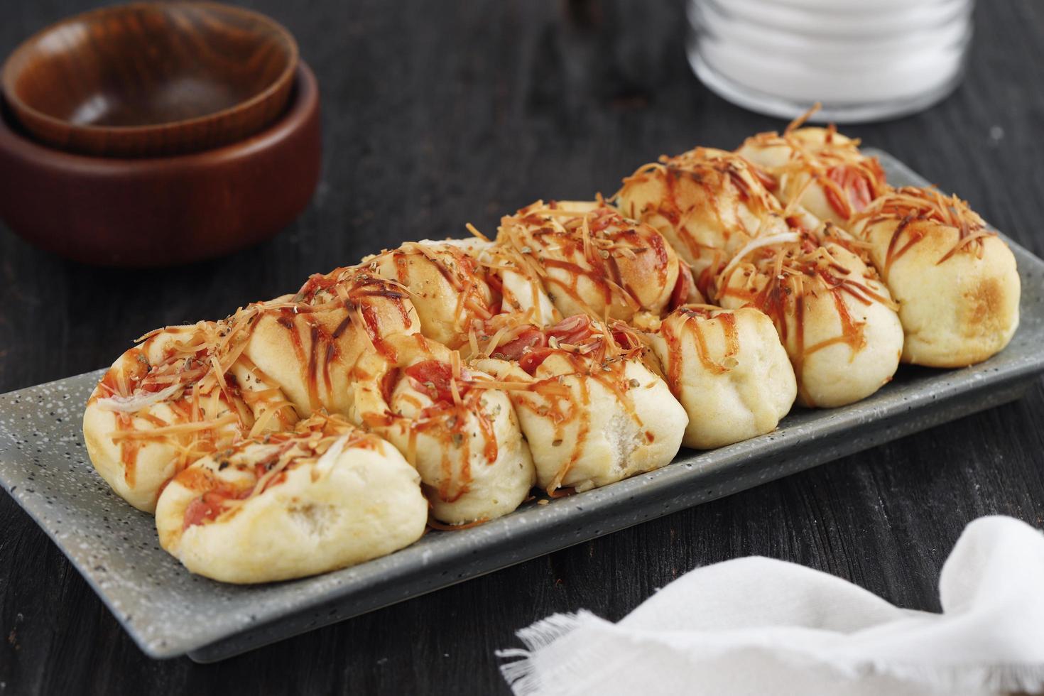 Homemade Pull Apart Pizza Roll Bread with Cheese photo