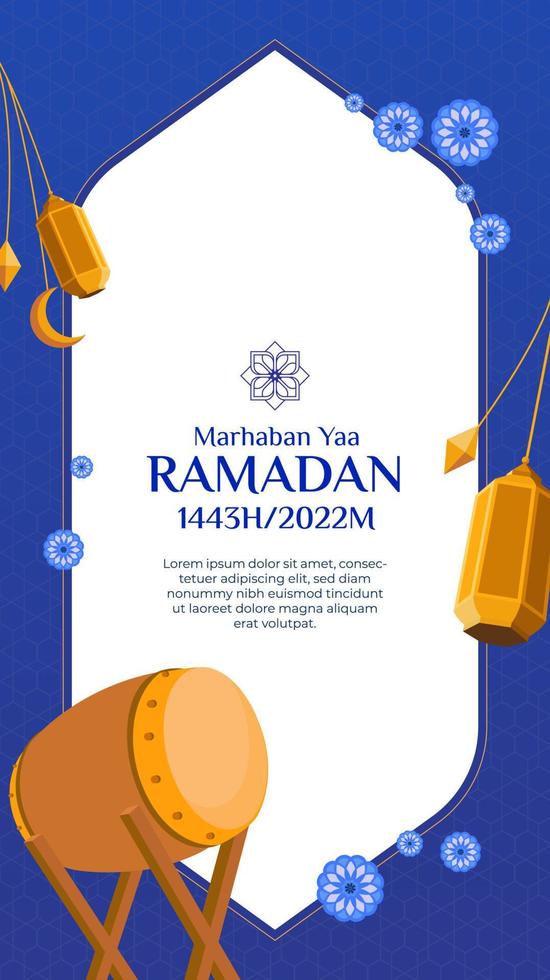 Eid mubarak story template vector