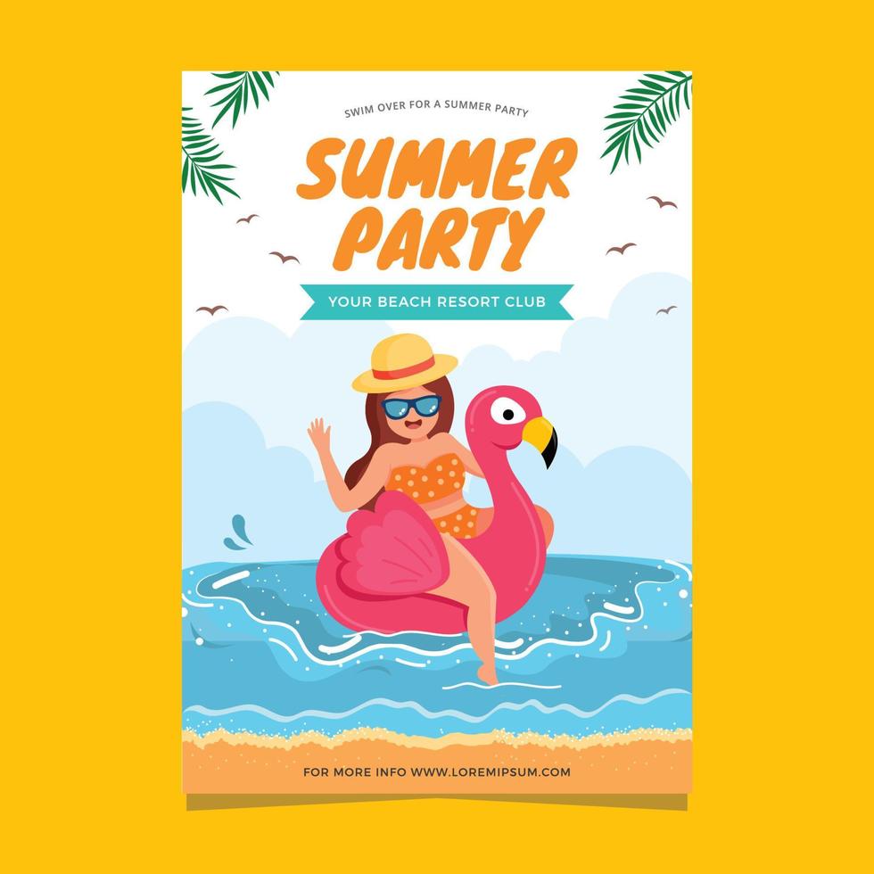 Summer Party Poster Template vector