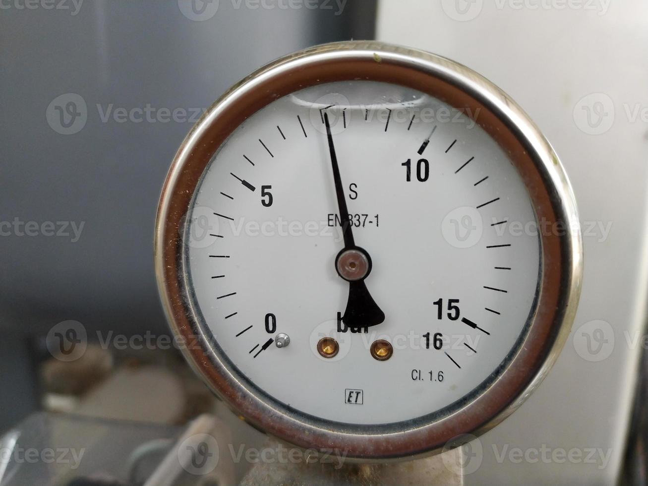 Pressure gauge tool equipment, measurment water pressure in industrial machinery. photo