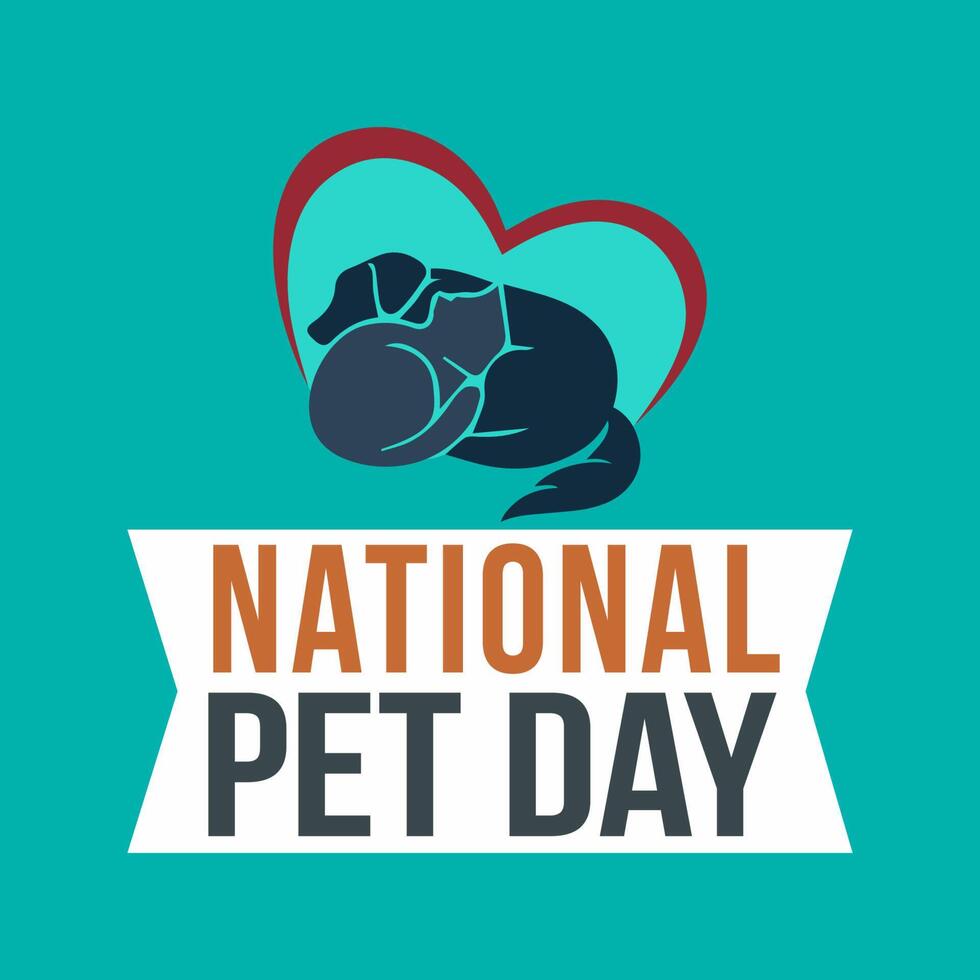 National pet day holiday social media post and card design with cute