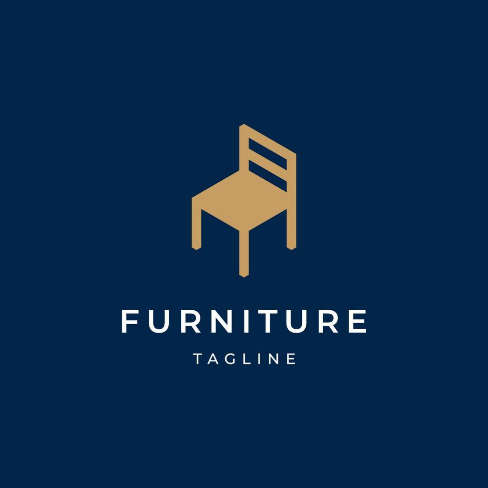 silla muebles logo diseño vector icono ilustración