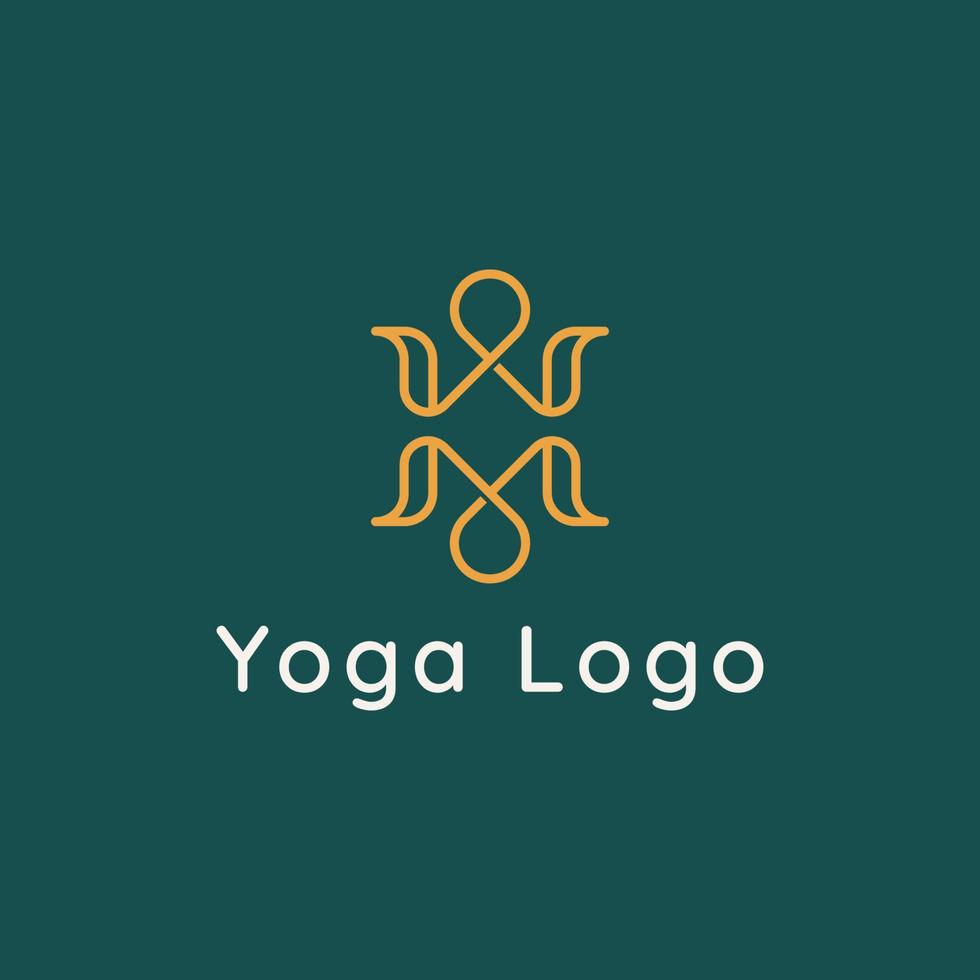 Yoga studio logo. Wellness health spa line icon. Meditation symbol. Zen harmony balance sign. Vector illustration.