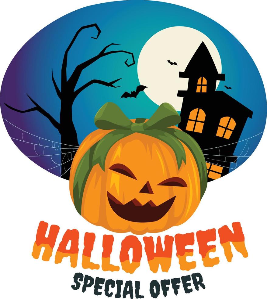 Halloween special offer concept with very interesting illustrations vector