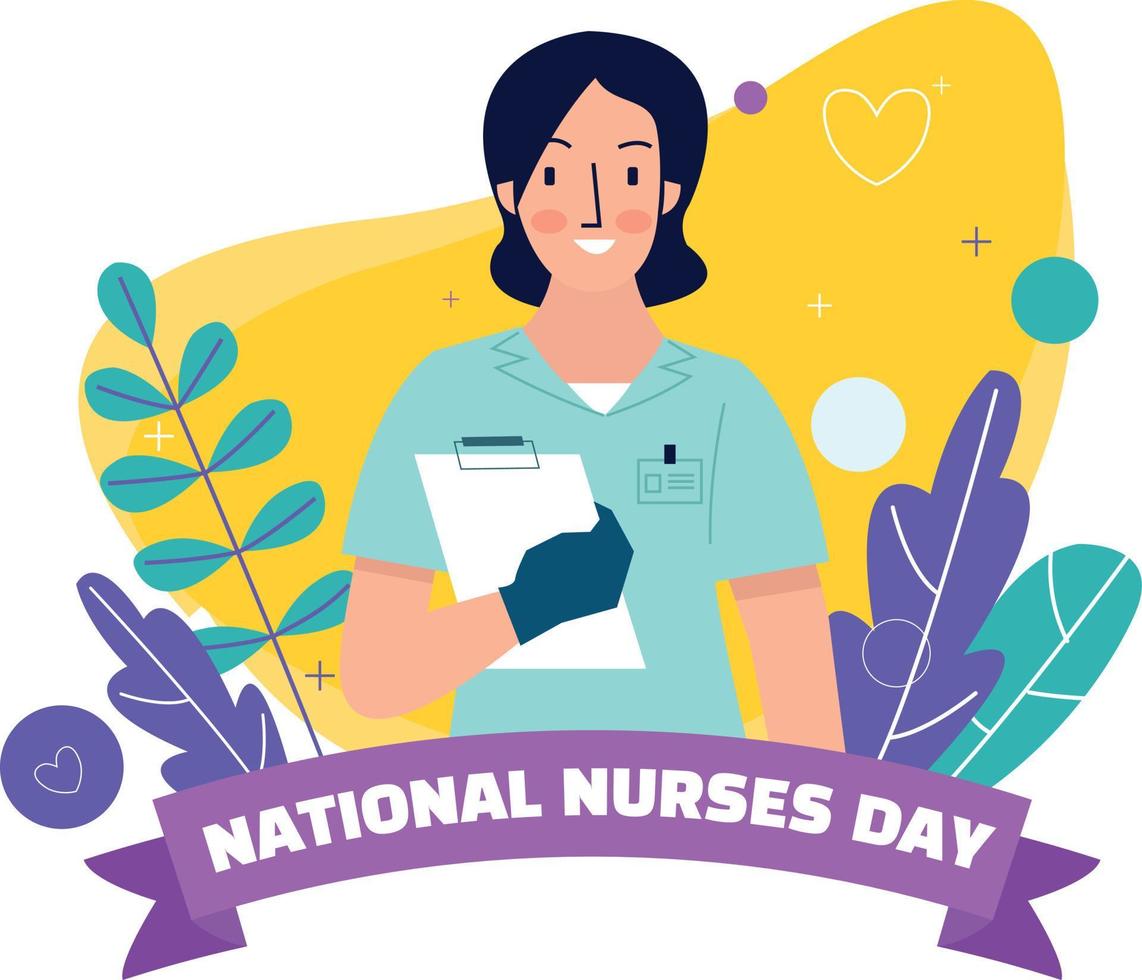 Illustration of world nurses day on a white background vector