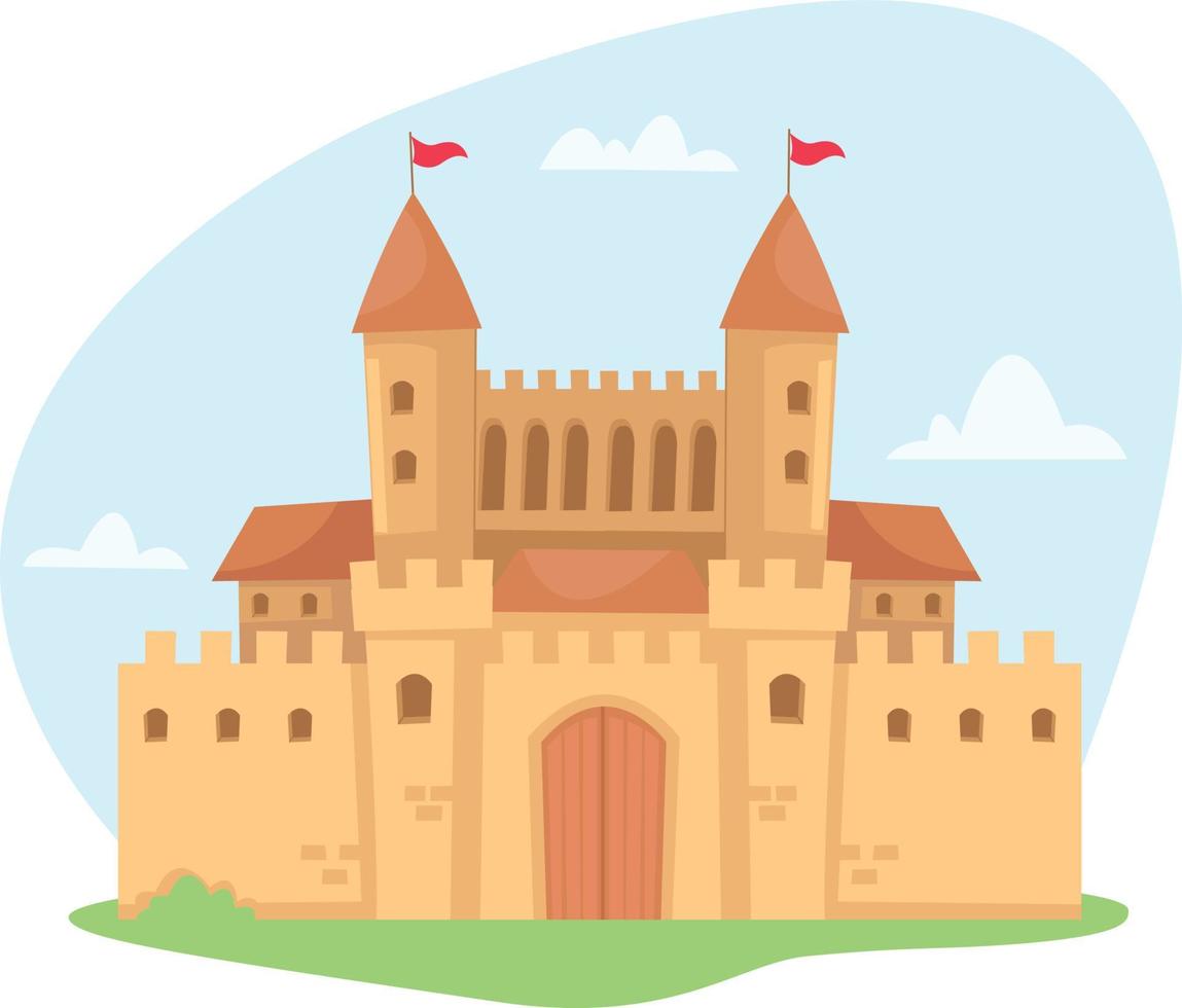 A luxurious palace in a fairy tale. Very beautiful palace on white background vector