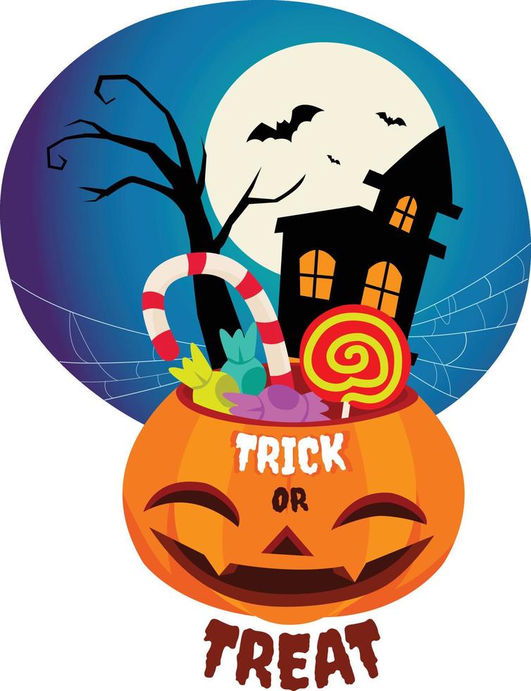 Trick or treat concept in Halloween celebration all over the world vector