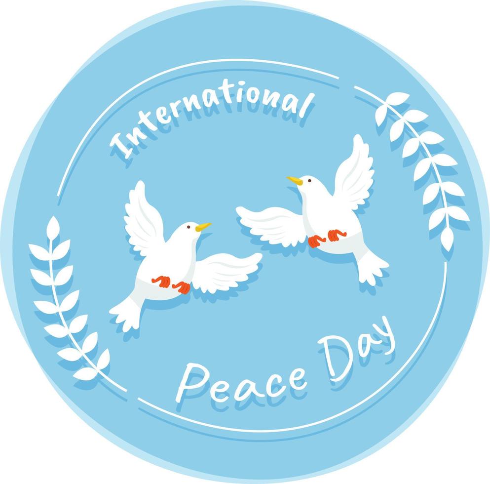 World peace day with dove symbol vector