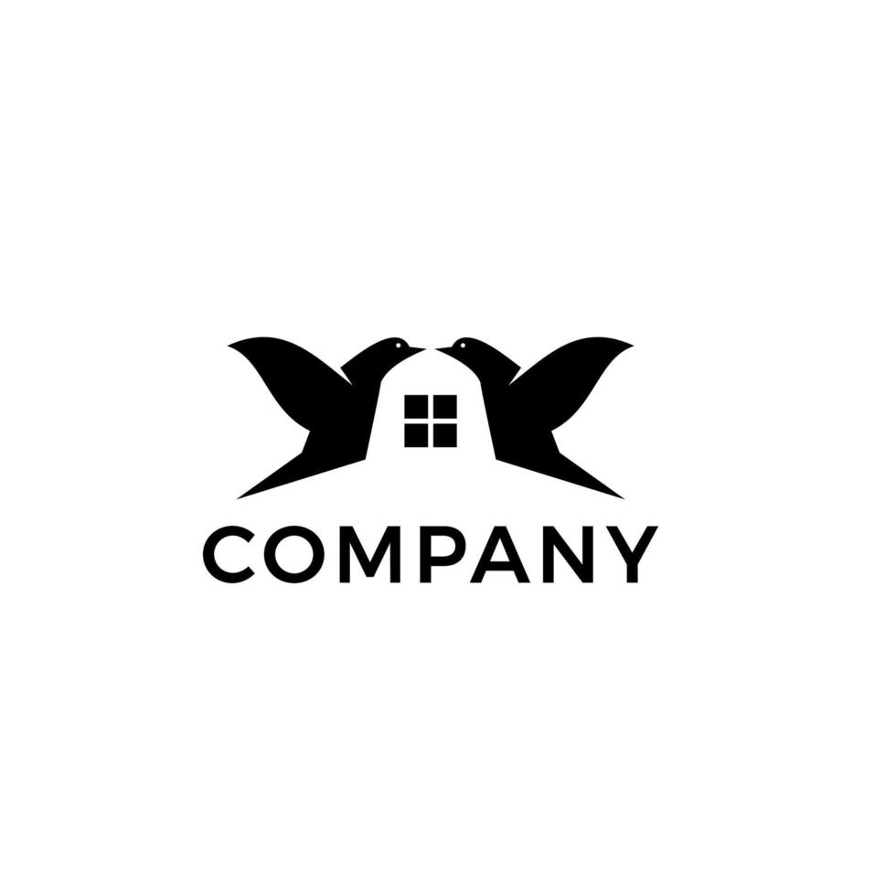 logotipo de la casa del pájaro vector