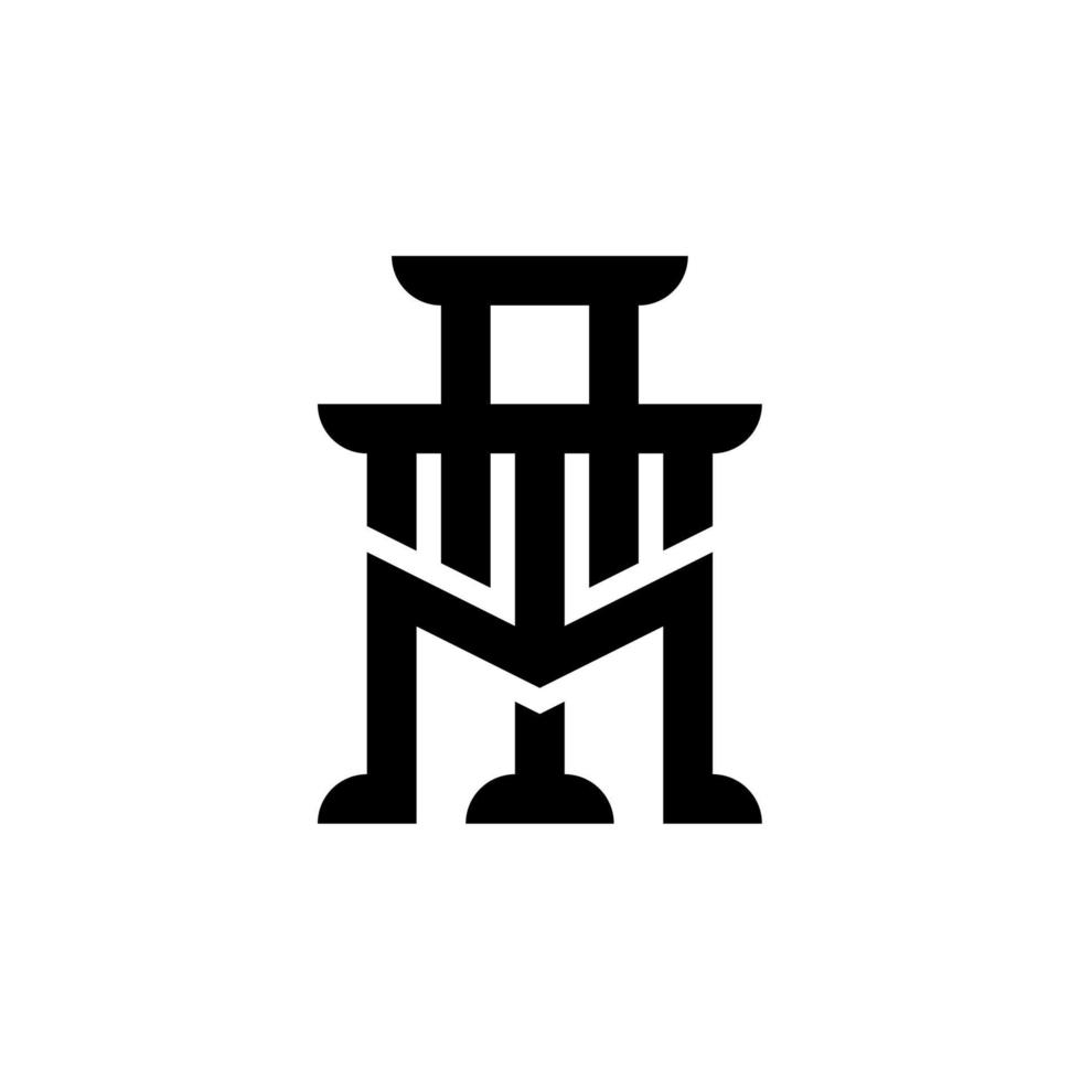 monogram combination ATM with elegant shape. suitable for professional business company. vector