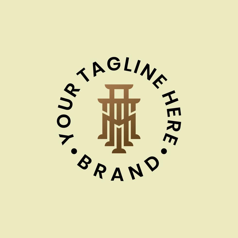 logo circle monogram ATM with elegant color. suitable for professional business company. vector