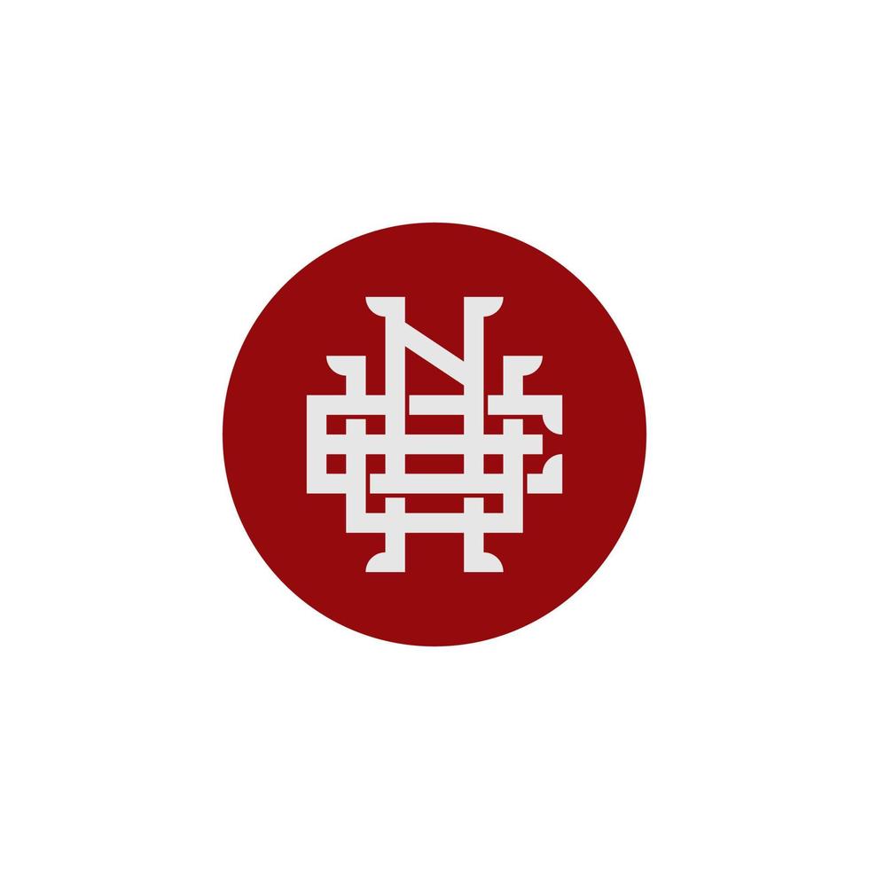 logo circle monogram E N U with elegant color. suitable for professional business company. vector