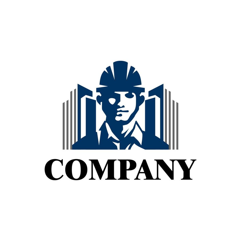 contractor man building logo. suitable for architecture, real estate, property, etc. vector