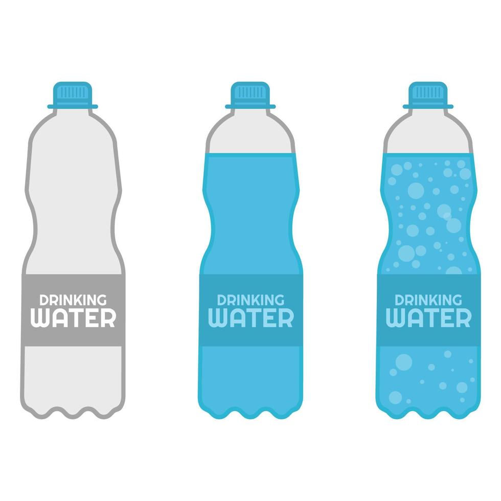 Water Bottle Flat Vector Illustration. Drinking water bottle.