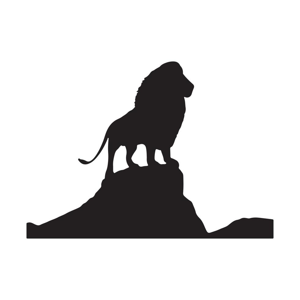 Silhouette of King Lion vector