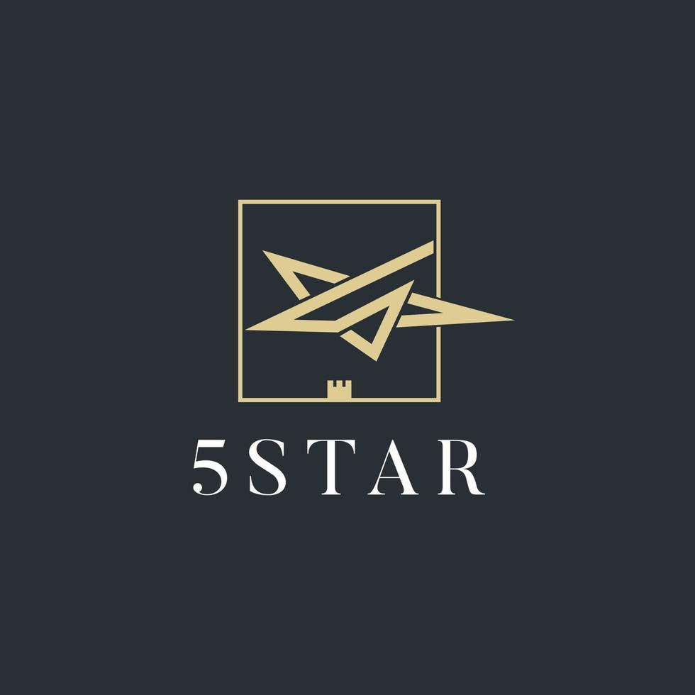 logotipo de 5 estrellas vector