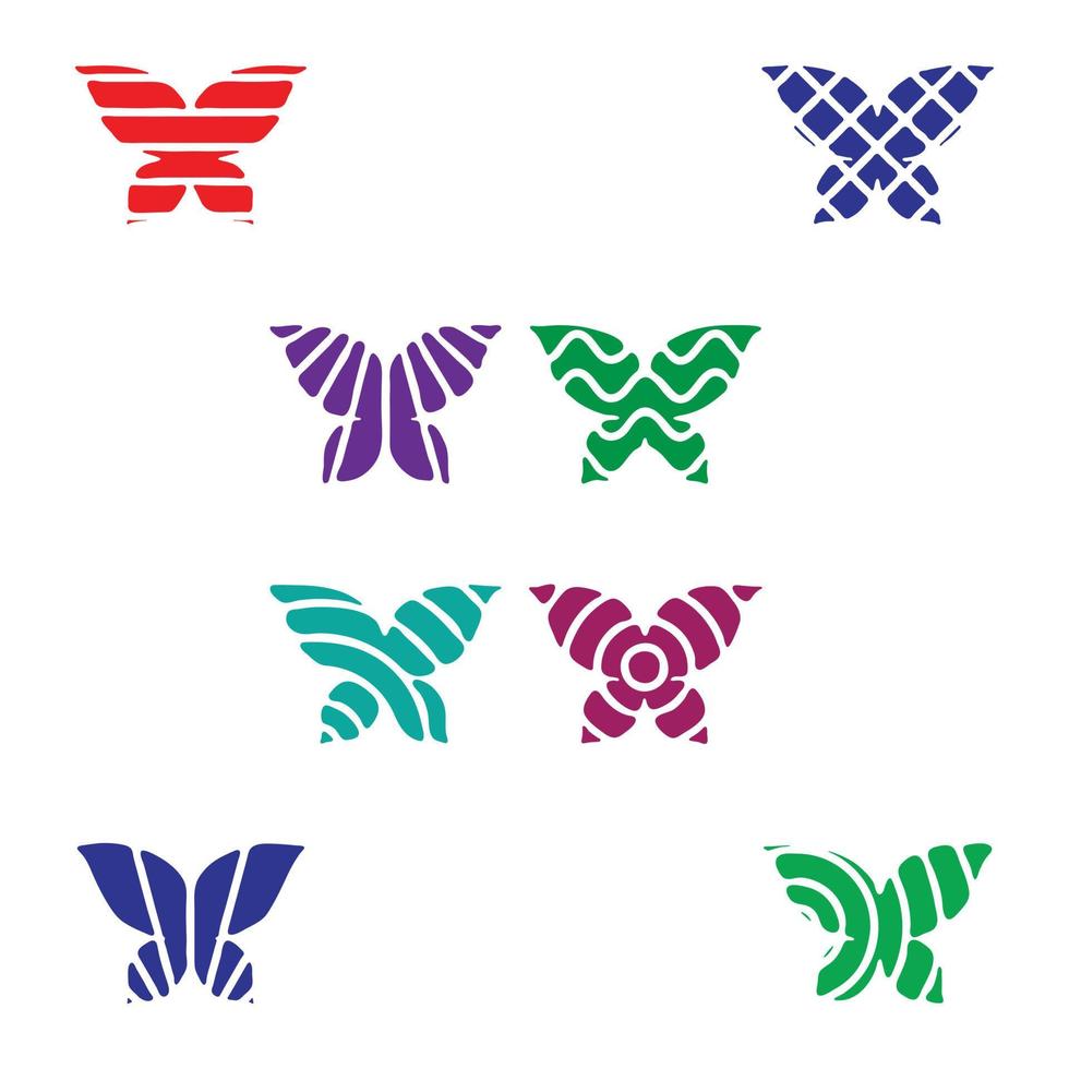 Collection of illustration butterfly icon. vector